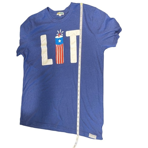 Tipsy Elves Men's Blue LIT Patriotic 4th of July Novelty T-Shirt Large - Picture 3 of 5